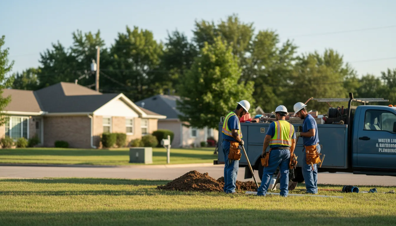 Residential water line and bathroom plumbing service in Ina, IL